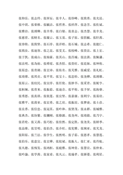 姓张的男娃娃名字